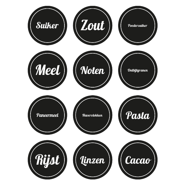 Grote labels voor huis en keuken