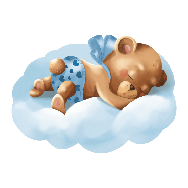 Muurstickers – Teddybeer op een wolk
